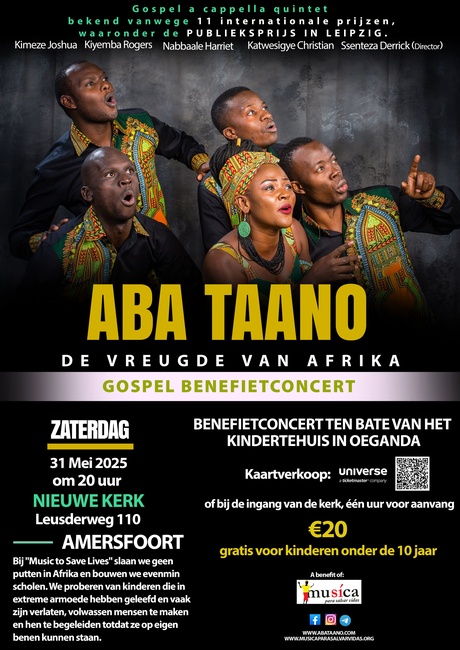 ABA TAANO, De Vreugde van Afrika. A Cappella Gospel Benefietconcert