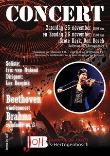 Concert Filharmonisch Orkest 's-Hertogenbosch, Vioolconcert Beethoven, soliste Iris van Nuland en Symfonie nr. 3 Brahms