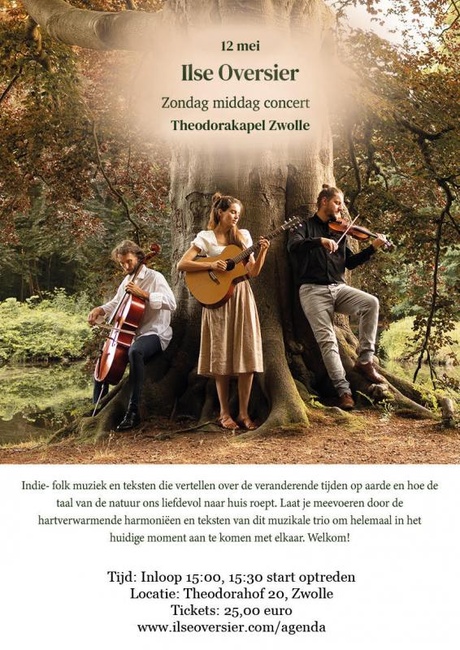 Zondagmiddagconcert door Ilse Oversier, Sebastiaan Hidding en Sebastiaan Wiering