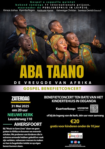 ABA TAANO, De Vreugde van Afrika. A Cappella Gospel Benefietconcert
