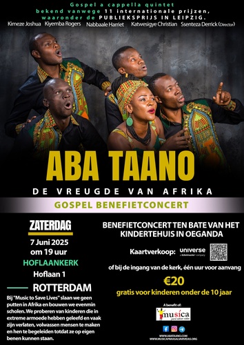 ABA TAANO, De Vreugde van Afrika. A Cappella Gospel Benefietconcert