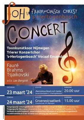 Concert met 150 koorzangers en Filharmonisch Orkest 's-Hertogenbosch