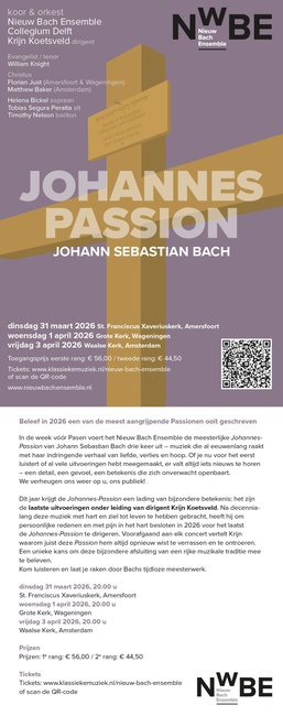 Johannes-Passsion door Nieuw Bach Ensemble en Collegium Delft o.l.v. Krijn Koetsveld