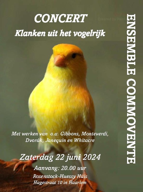 Concert Vocaal Ensemble Commovente: “Frereli joli – klanken uit het vogelrijk”.