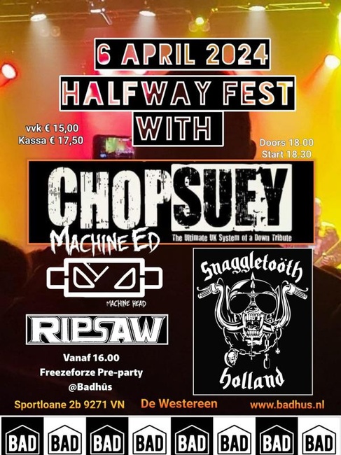 Halfway Fest met System of A Down, Motorhead, Machine Head en Ripsaw