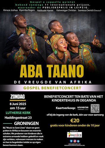 ABA TAANO, De Vreugde van Afrika. A Cappella Gospel Benefietconcert