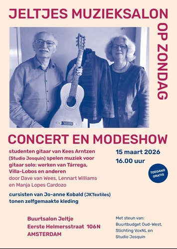 Oor & Oog: gitaarsnaren en textiel in Jeltjes Muzieksalon op zondag