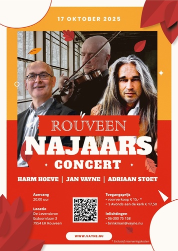 Najaarsconcert Jan Vayne, Harm Hoeve en Adriaan Stoet