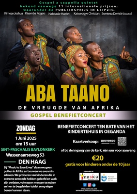 ABA TAANO, De Vreugde van Afrika. A Cappella Gospel Benefietconcert