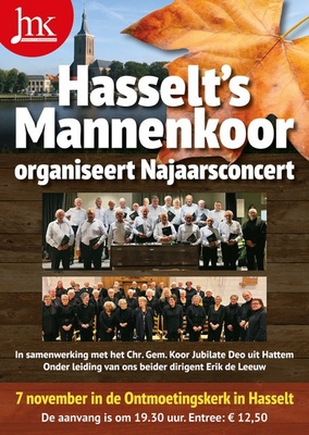 Herfstconcert Hasselt's mannenkoor met gemengd koor Jubilate Deo