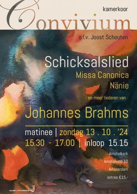 werken van Johannes Brahms. oa. Schiksalslied en Nänie door kamerkoor Convivium