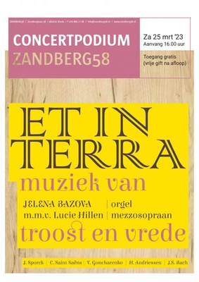 25 maart - Orgelrecital - Jelena Bazova  - "Et in Terra" - Podium Zandberg58